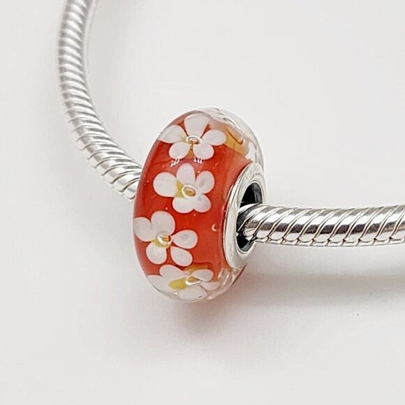 Pandora Murano Glass Tropical Flower Charm - Picture 3 of 4